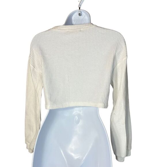 Zaful White Cropped Sweater Size Small‎ - Picture 4 of 6
